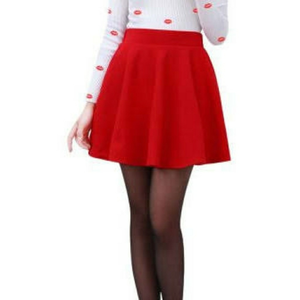 Red skater skirt